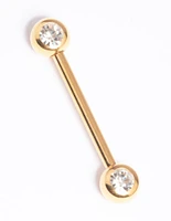 Gold Plated Titanium Nipple Bar