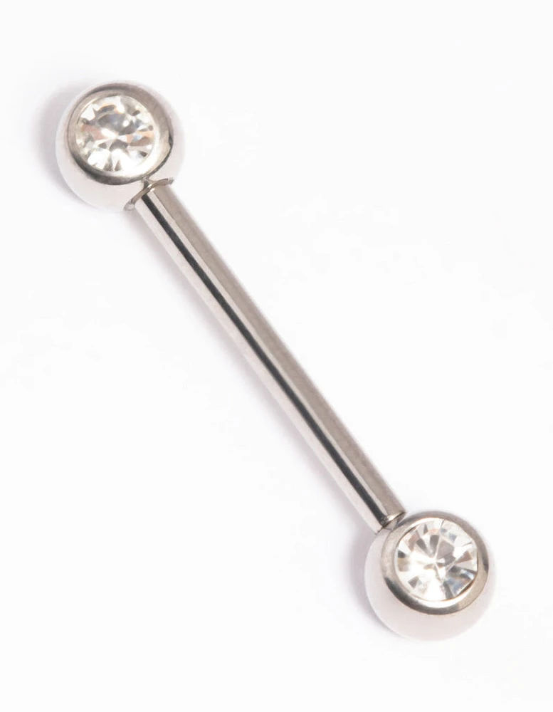 Titanium Crystal Nipple Bar