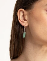 Green Fluorite Shard Hoop Earrings