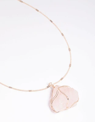 Rose Quartz Statement Necklace