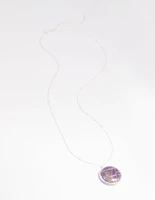 Amethyst Caged Stone Long Necklace