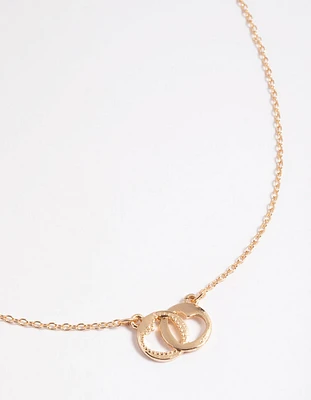 Gold Interlocked Heart Necklace