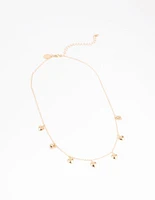 Gold Heart Droplet Necklace