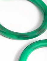 Green Marble Hoop Earrings