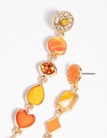 Orange Stone Drop Earrings