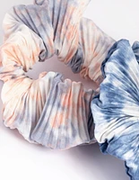 Pleated Tie Dye Scrunchie Set