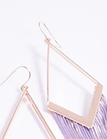 Rose Gold Snake Chain Drop Earrings