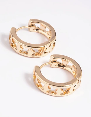 Gold Butterfly Huggie Hoop Earrings