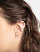 Silver Starry Heart Cuff Earring 8-Pack