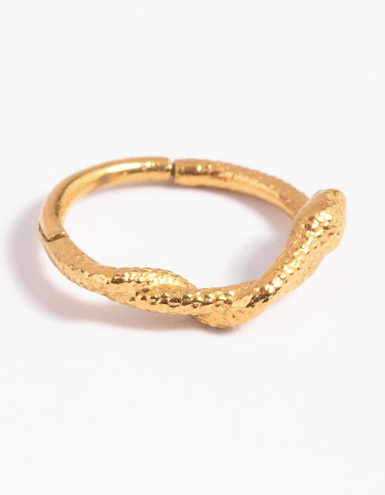 Gold Plated Surgical Steel Snake Clicker Ring