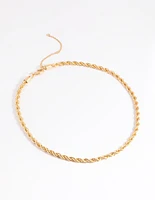 Gold Plated Rope Chain Necklace