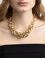 Gold Plated Knotted Chain Necklace