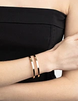 Gold Plated Smooth Cuff Bangle Bracelet