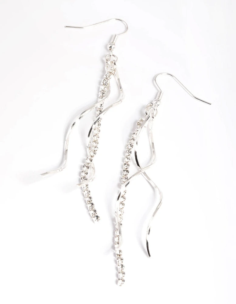 Silver Cupchain & Twist Drop Earrings