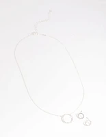 Silver Circle Diamante Necklace & Earrings Set