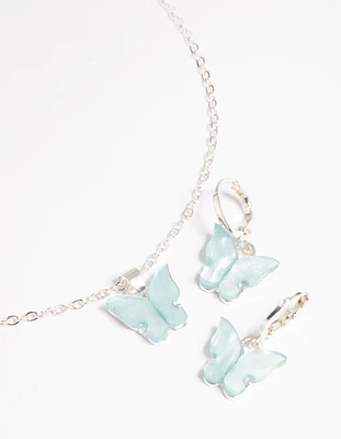 Butterfly Necklace & Earrings Set