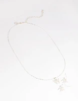 Diamante Pave Butterfly Necklace & Earrings Set