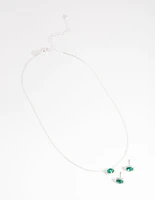 Green Stone Necklace & Earrings Set