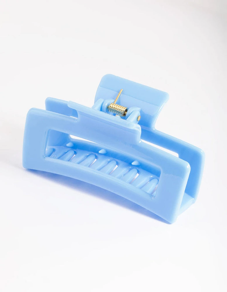 Blue Box Shaped Hair Claw Clip