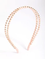 Blush Diamante Crossover Headband