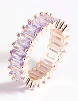 Rose Gold Lilac Cubic Zirconia Ring