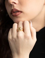 Gold Plated Cubic Zirconia Stone Ring