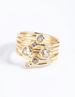 Gold Plated Cubic Zirconia Stone Ring