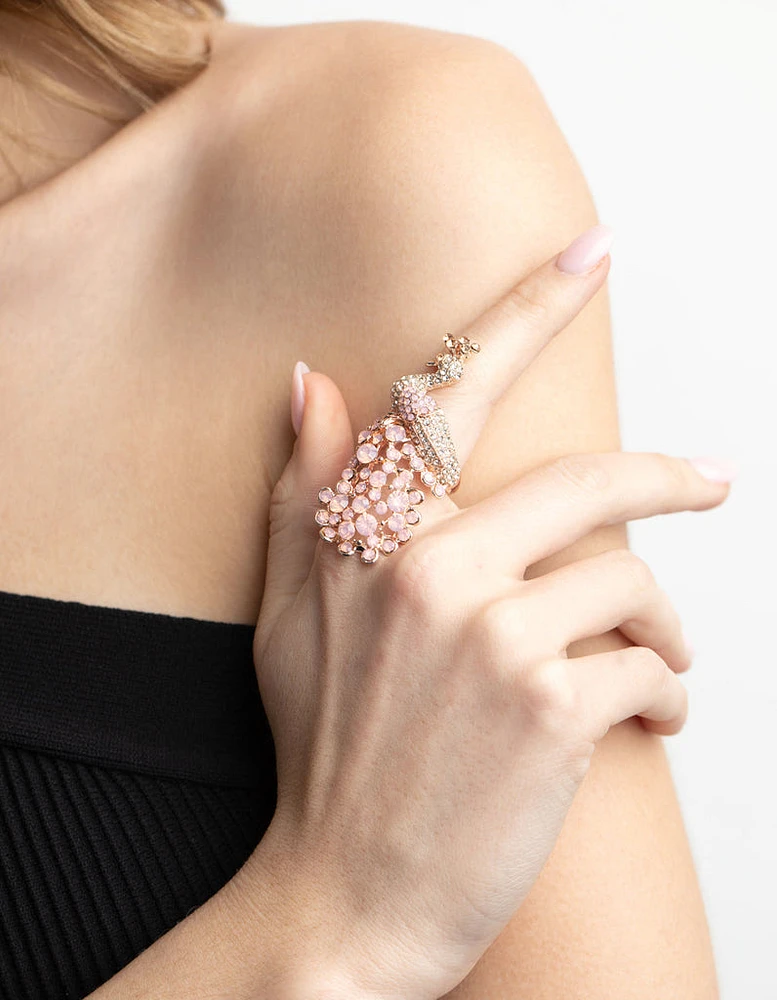 Rose Gold Peacock Statement Ring