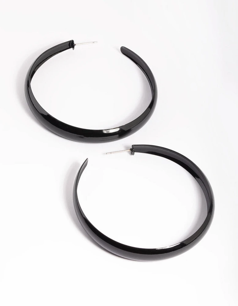 Matte Black 60mm Hoop Earrings