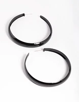 Matte Black 60mm Hoop Earrings