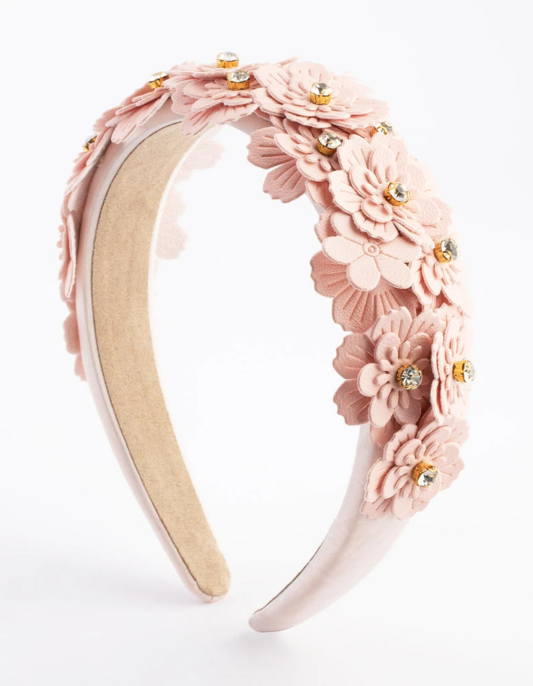 Embellished Floral Fabric Headband