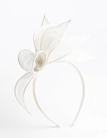 White Petal Sinamay Fascinator