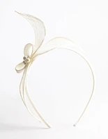 Sinamay Petal Fascinator with Pearl Trim