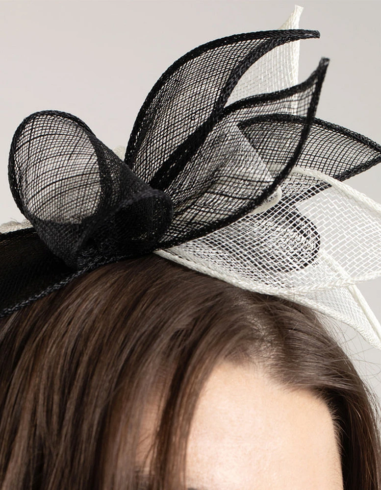 Black & White Petal Sinamay Fascinator