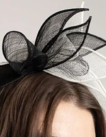 Black & White Petal Sinamay Fascinator