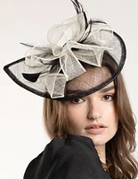 Black & White Sinamay Feathered Fascinator