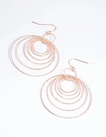 Rose Gold Multi Textured Hoop Earrings