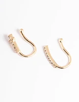 Gold Cubic Zirconia Faux Nose Ring Pack