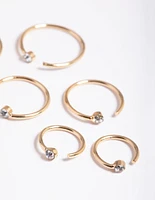 Gold Diamante Faux Ring