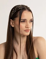 Triple Row Round Diamante Headband