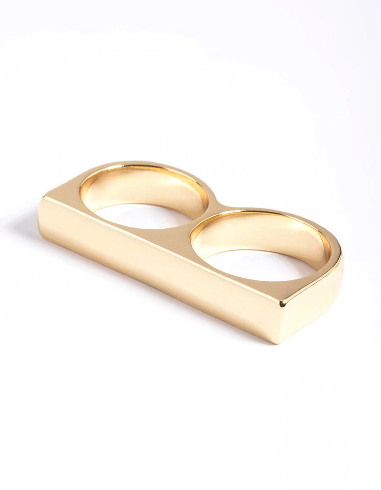 Gold Double Bar Ring