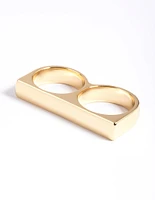 Gold Double Bar Ring