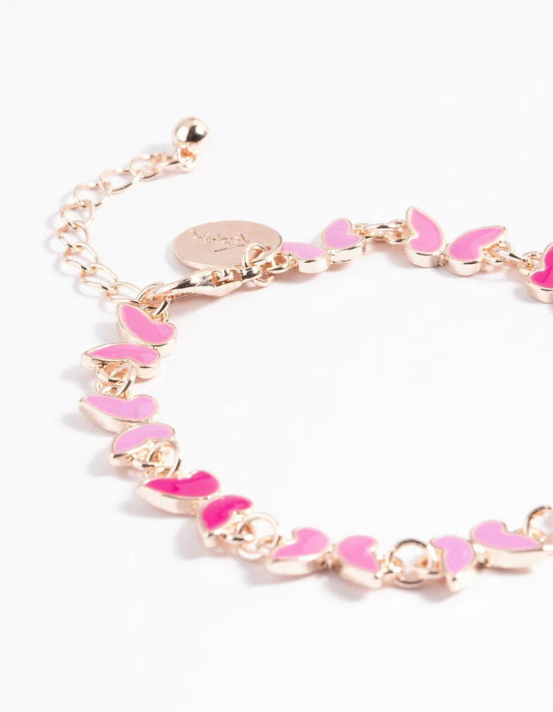 Kids Pink Mini Butterfly Bracelet & Ring Set