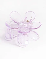 Kids Transparent Purple Daisy Flower Claw Clip