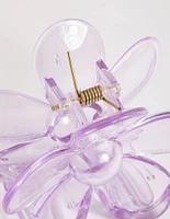 Kids Transparent Purple Daisy Flower Claw Clip
