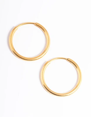 Gold Plated Surgical Steel Thin 18mm Hoop Earrings