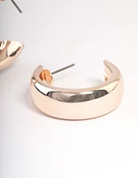 Rose Gold Medium Chubby Hoop Earrings