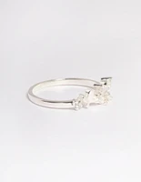 Sterling Silver Cubic Zirconia Butterfly Ring