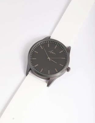 White Large Basic Silicone Watch
