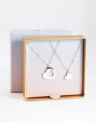 Silver Mumma Mini Heart Necklace Pack